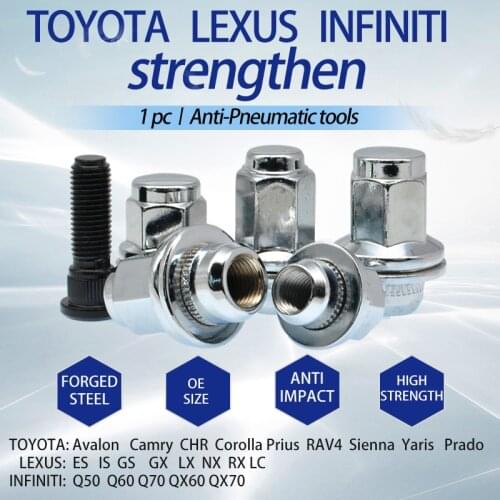 5PCS FORGED WHEEL LUG NUT FOR TOYOTA Avalon Camry CHR Corolla Prius RAV4 LEXUS ES IS GS LX INFINITI Q50 Q60