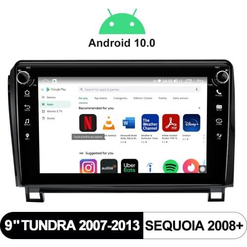 9 Inch Android 10 Head Unit Car Multimedia Audio System Tape Recorder For Toyota Tundra 2007-2013 Sequoia 2008+ Wireless Carplay