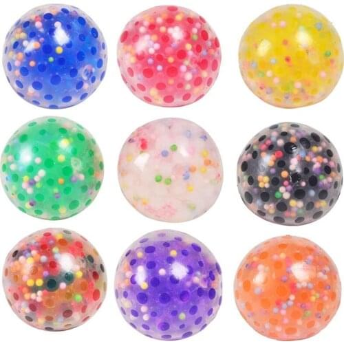 Sensory Stress Ball Toy Set 9 Pack Squishy Squeeze Balls Filled with Water Beads Fidget Toys Decompress Kids Adults ADHD Autism