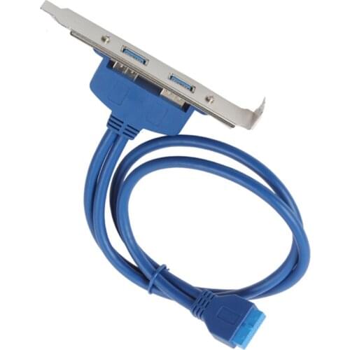 USB 3.0 Female to Motherboard 20 Pin Male Power Adapter Back Panel Bracket Extension Data Transfer Cable Connector For Computer