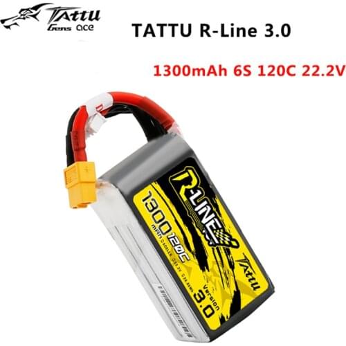 TATTU R-LINE Version 3.0 1300mAh 120C 22.2V 6S Lipo Battery XT60 Plug for RC Drone FPV Racing Racer