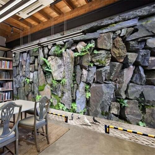 Beibehang Custom wallpaper high - end 3d three - dimensional stone wall culture brick wall wallpaper mural background wall
