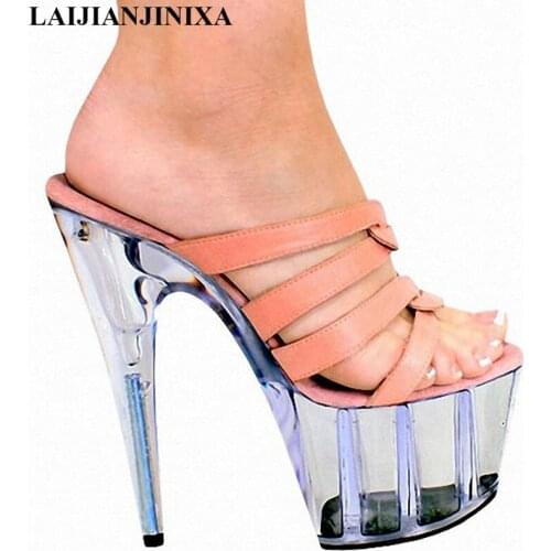 New Lavish party 15 cm high heel sandals/shoes female stars platform sandals Dance Shoes