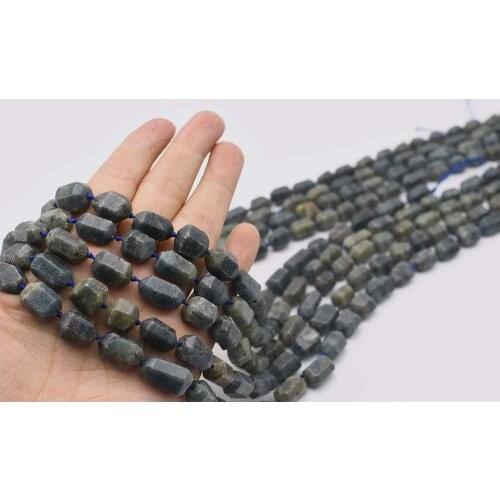 12X14mm AAAA Natural Faceted sapphire Irregular cylindric Stone Beads For DIY necklace bracelet jewelry making 15 "free delivery