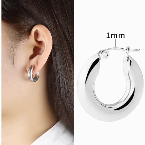 HXD men earrings stainless steel earrings punk thick earrings Steel earrings thickened iron hoop men women gifts metal earrings