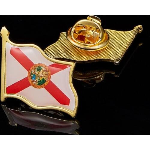 USA State of Florida State Colored Lapel Pin States Flag Pin Badge Jackets Lapel Brooch Jewelry