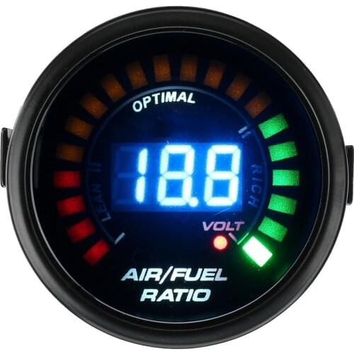 20LED Indicator Monitor Racing 12V Meter Digital Analog Blue Light Air Fuel Ratio Gauge Auto Instrument AFR Oil Temperature Car