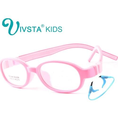 IVSTA 516 43-16 Silicone Girls Glasses Kids Frame TR90 Optical with retainer strap Children boys prescription amblyopia