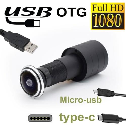 Door Cat Eye Surveillance Wide Angle Lens OTG Type C Micro USB Door Peephole Camera 1.78mm Mini Fisheye Security USB Camera