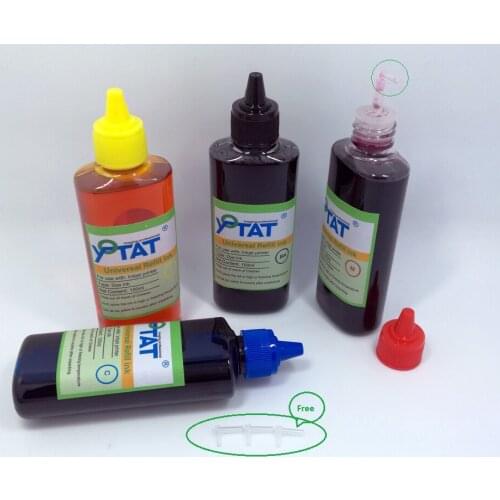 YOTAT 4 Color*100ml refill dye ink kit for epson refillable printer ink cartridge all models for CISS
