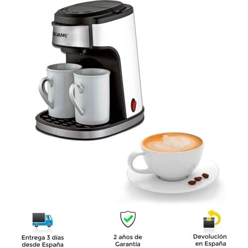 Electric drip coffee maker, 2 cups, 450W, removable and washable filter, light switch, easy handling and cleaning, quality
