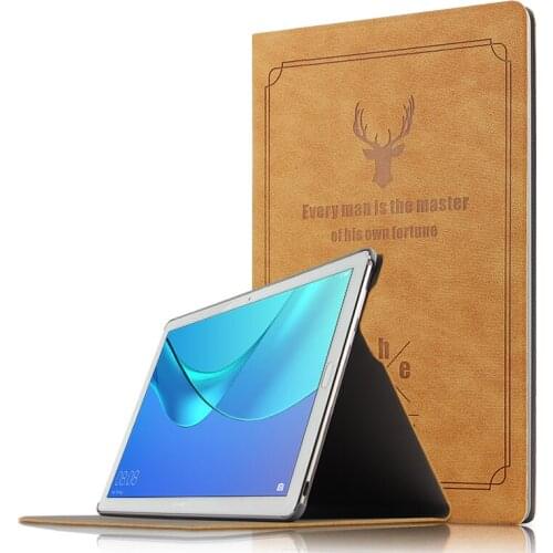 Retro Leather Smart Case For Huawei MediaPad M5 10.8 CMR-AL09 CMR-W09/ 10 Pro CMR-W19 Auto Wake Sleep Stand Flip Cover +Film+Pen