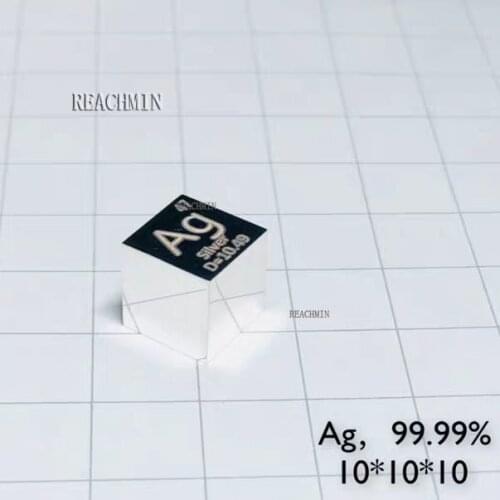 99.99% High Purity Silver Ag Metal 10mm Cube