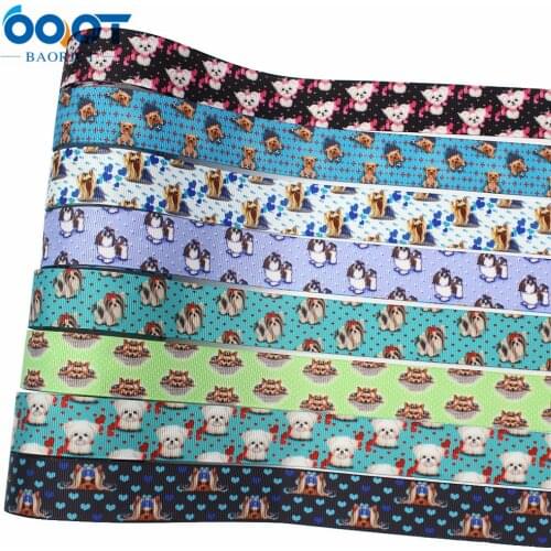 L-20629-627,1"(25mm),10yards cartoon animals Thermal transfer Printed grosgrain Ribbons,bow cap DIY accessories decorations