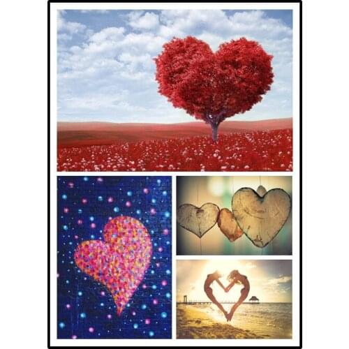 LIPHISFUN Needlework Diamond Painting 5d Diamond Embroidery Square Drill Full Home Decor Cross Stitch DIY Heart Love