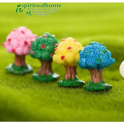 Resin Small Apple Tree Moss Micro Landscape Landscaping DIY Ornaments Toy Assembly For Home Decoration