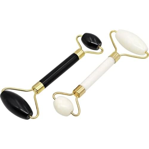 3Colors Jade Stone Facial Massage Roller For Face Eye Face Neck Natural Massager Guasha Scraper Thin Lift Beauty Slimming Tools