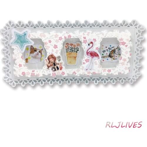 Flower Border Slimline Metal Cutting Dies DIY Scrapbooking Card Stencil Paper Craft Handmade Album Handbook Decoration