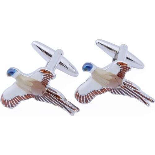 Cute Wild Goose Cufflinks Mens Shirt Jewelry Enamel Flying Bird Cuff Link Buttons