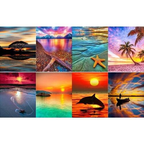 Sunset Series Diamond Painting DIY 5D Full Square Drill Home Decoration Gift Hanging Painting Christmas Diamond Painting 40x50cm