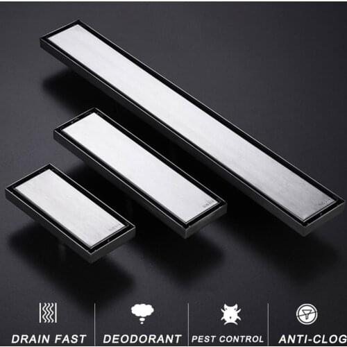Stainless Steel Invisible Bathroom Drain For Shower Drain Tile Drain Shower Room Displacement Strip Rectangle Floor Drains