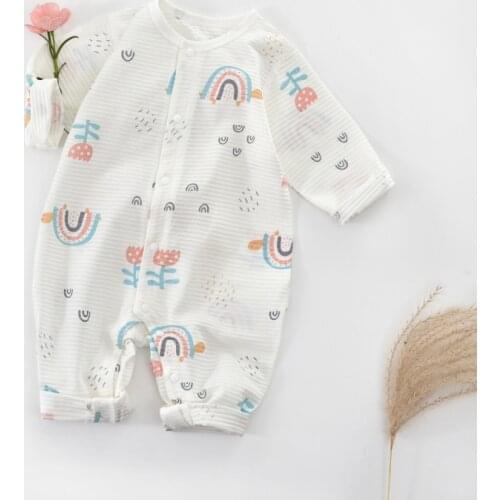 2021 Summer New Long Sleeve Thin One-piece Cartoon Pattern Romper