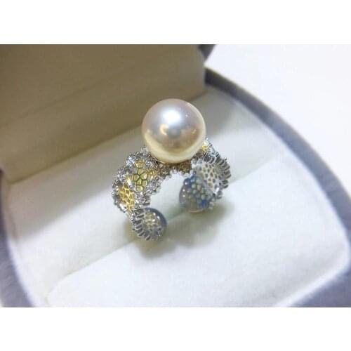 New 925 Sterling Silver Ring Finger Ring Base Settings Adjustable Ring Findings Jewelry Parts Fittings Accessories for Pearls