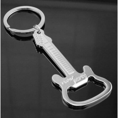 Bottle Opener New Design Guitar Beer Bottle Can Opener Alloy Hangings Ring Keychain Tool Household Gifts Kitchen Gadget Bar Tool