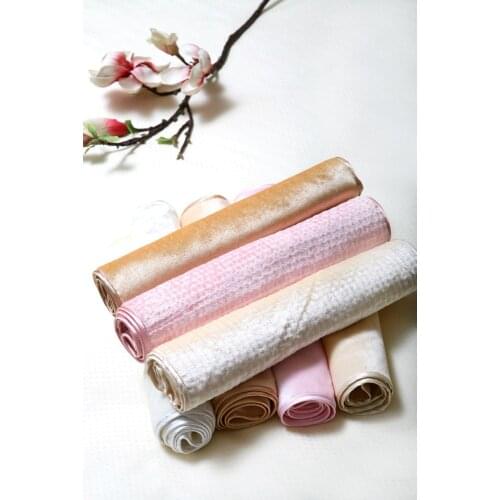 Fleece Mulberry silk towel 33 X 75 cm high quality soft beauty for skin white beige pink blue colors 1 pieces sample test