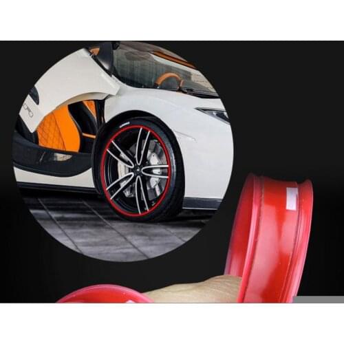 8M PVC Car Wheel Protector Hub Sticker Rim Guard Rubber Strip Anti Scraping Auto Car Decorative Styling for 13 ~ 22 Inch Tires