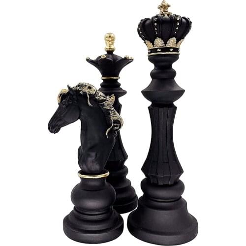 Resin Chess Pieces Board Games Accessories International Chess Figurines Retro Home Decor Simple Modern Chessmen Ornaments