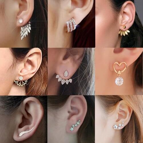 2020 Crystal Flower Stud Earrings for Women Fashion Gold Silver Rhinestones Earrings Gift Wedding Jewelry Earrings Wholesale