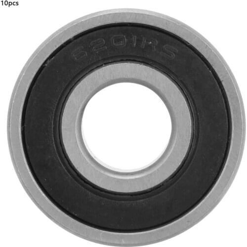10Pcs 6201-RS Deep Groove Ball Bearing Bearing Steel 12mm Instrumentation Motors Household Appliances Internal Combustion Engine