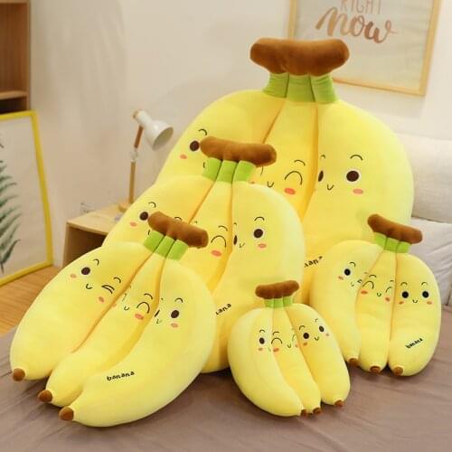 Cute Lifelike Cartoon Banana Plush Pillow Kawaii Sofa Cushion Baby Toy Plush Doll Children Fruit Toys Children Kids Gift