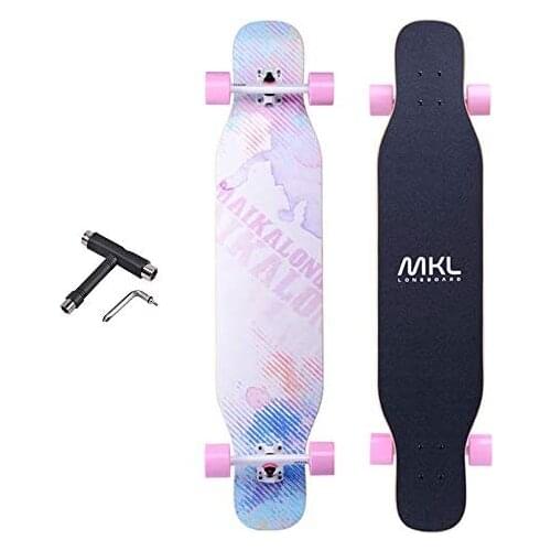 Skateboard Longboard Complete 43"X9.25 Magnesium Aluminum Alloy Bracket ABEC-11 Silent High-Speed Bearing Skateboard Beginner