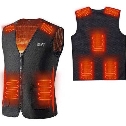 7 Areas Heated jacket Heating Warm Vest Usb Smart Washable Size Adjustable Usb Charging Heated Clothing Winter Warmer Clothes