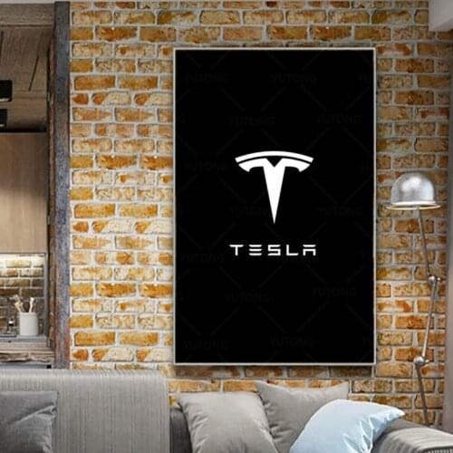 TESLA White Art Posters And Prints Abstract Canvas Art Wall Paintings Cuadros Pictures For Living Room Decor