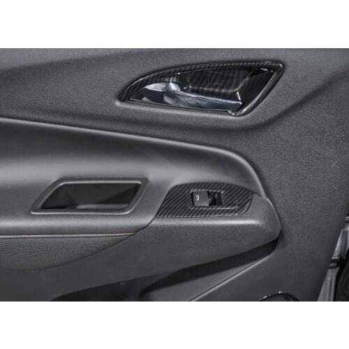 Carbon Fiber Style/Black/Silver Car Door Window Lift Button Panel Cover Trim For Chevrolet Equinox 2017-2018 Car Inner decal