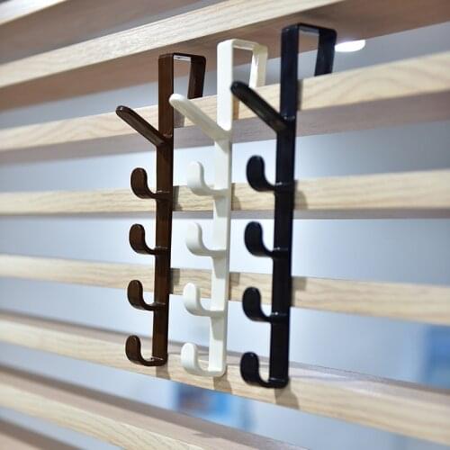 1pc Hat Clothes Bag Hanger Hook Holder Cupboard Door Kitchen Cabinet Back Style Garbage Bag Storage Rack Organizer Hanging