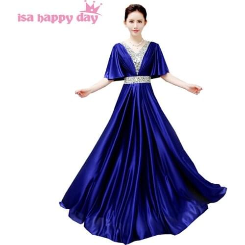Vestidos de noiva long floor length v neck formal ladies night multi color dress party women dresses evening elegant 2020 H3941