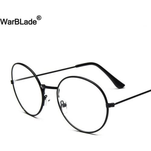 WBL Retro Round Optical Lens Eyewear Lunette Mens Womens Sun glasses Vintage Gold Metal Frame Eyeglasses Nerd Clear Lens Glasses
