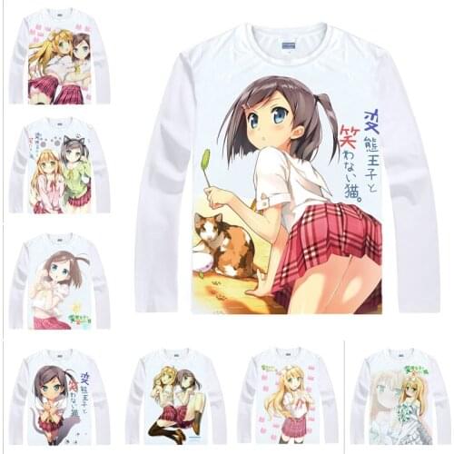 Coolprint Japanese Anime Shirt The HENTAI prince and the stony cat T-Shirts Multi-style Long Tsukiko Tsutsukakushi Cosplay Gift
