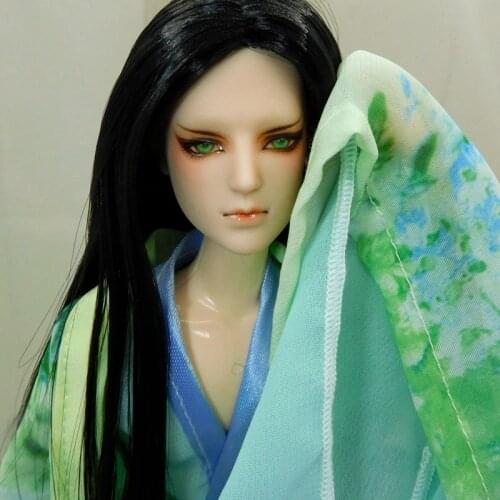 1/6 Hand-painted Makeup Doll Head Delicate Makeup BJD Doll Boy Long White Black Hair DIY Toys Doll Accessories Elf on The Shelf