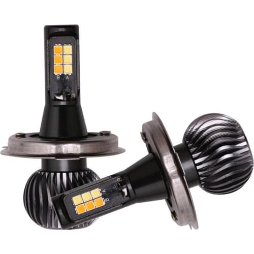 H4 LED Car Light 1 Pair IP67 Waterproof 720LM 20W 12V-24V Aluminum Alloy SMD 5050 6000K 3000K Brightness Atuo Lamp Car Headlight