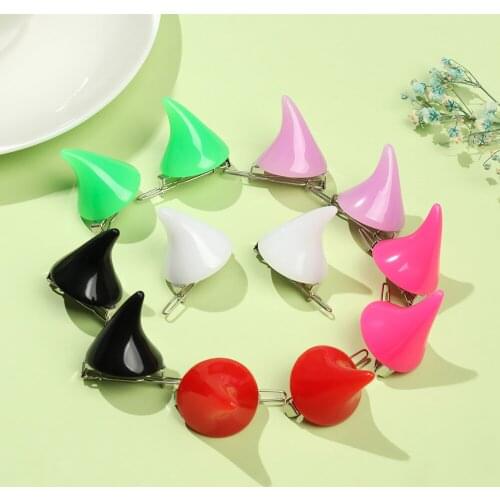 1Pair Small Demon OX Horn Hairpins Gothic Party Cosplay Costume Pin Barrettes Costume Horn Halloween Hair Accessories Clip