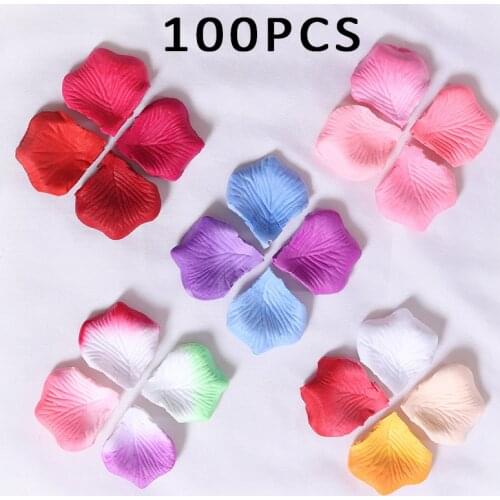 100pcs/Set Rose Flower Silk Fabric Simulation Rose Petals For Wedding Party Decor Fake Petal Decorative