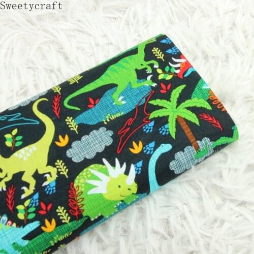 110x50cm Cotton Twill Fabric Home Textile DIY Patchwork Sewing Cloth Tissu Tecido Animal Dinosaur Print Tela Quilting Decoration