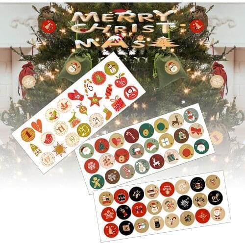 24 X Advent Calendar Countdown 24 -1 Sleeps until Christmas Stickers Labels