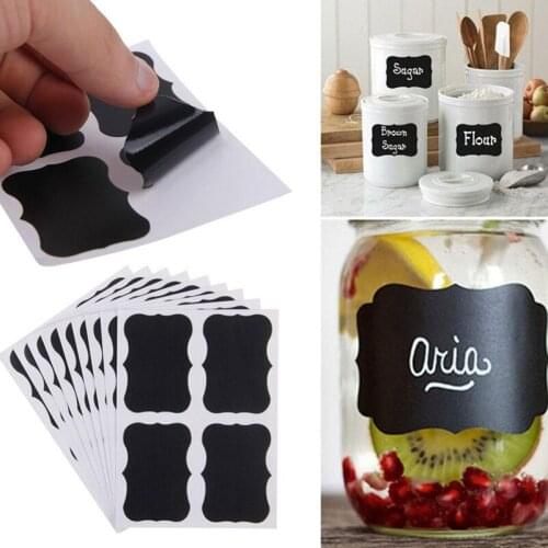 36pcs Chalkboard Blackboard Craft Stickers Kitchen Jam Jar Labels Chalk Board