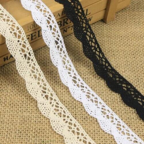 50yards/lot 2cm Cotton Lace Trim Ribbon 2017 New Arrive DIY Handmade Accessory Lace Fabric High Quality Home Wedding Decoration